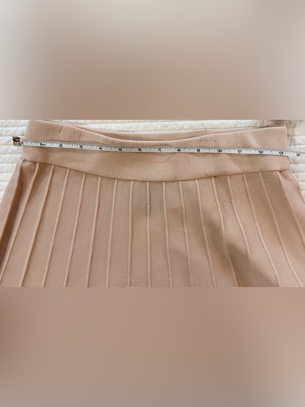 NWOT SZ M Aleeza Paris Pleated Wonder A-Line Midi Skirt in light blush - Picture 4 of 6